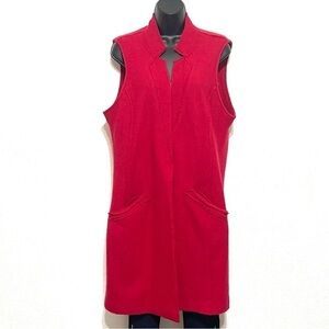 Chico's Woman Red 100% WOOL Cardigan Coat Jacket Size 2 US L/12